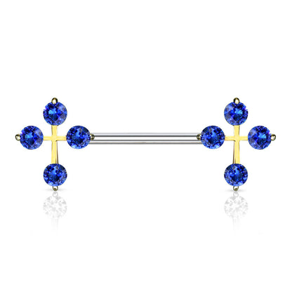 Nipple Piercing Cross Zirconia