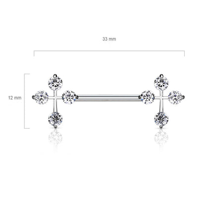 Nipple Piercing Cross Zirconia