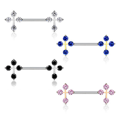 Nipple Piercing Cross Zirconia