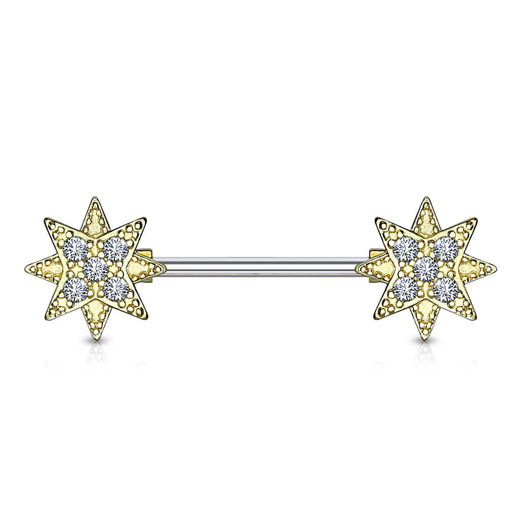 Piercing Capezzolo Stelle di zirconi