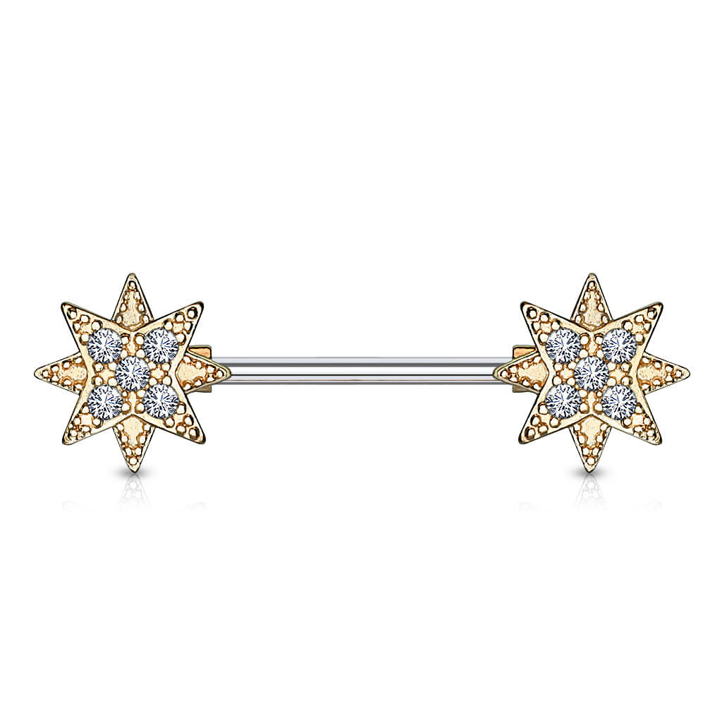 Piercing Capezzolo Stelle di zirconi