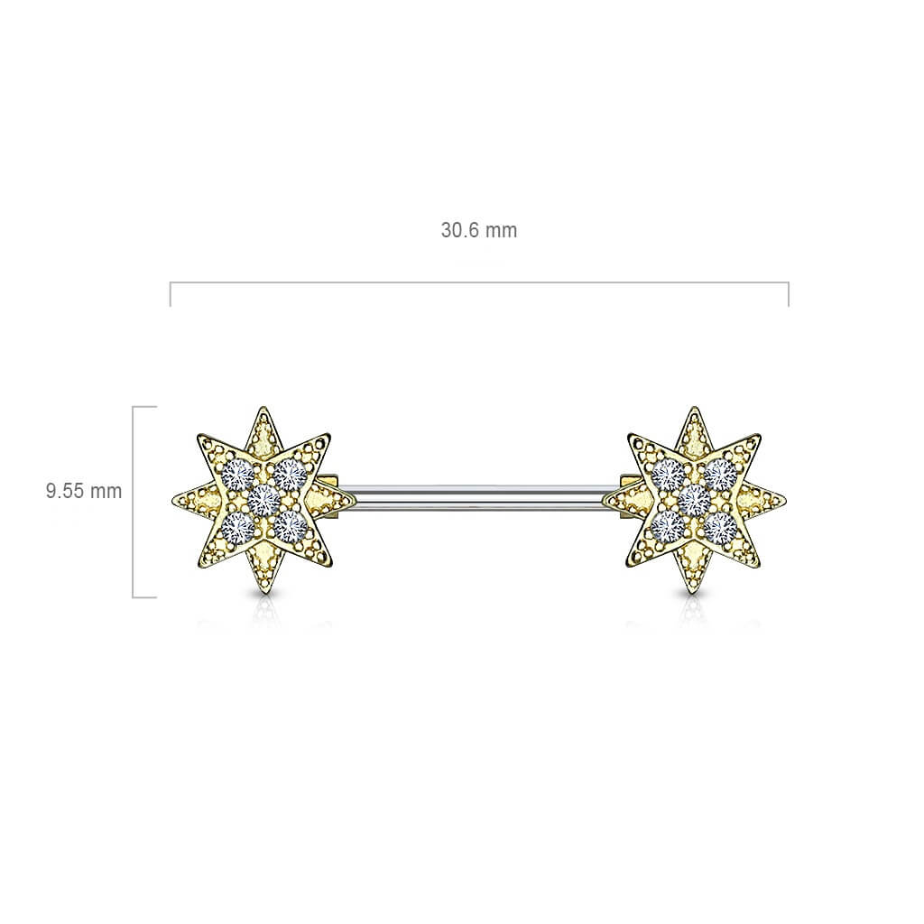 Nipple Piercing Star Zirconia