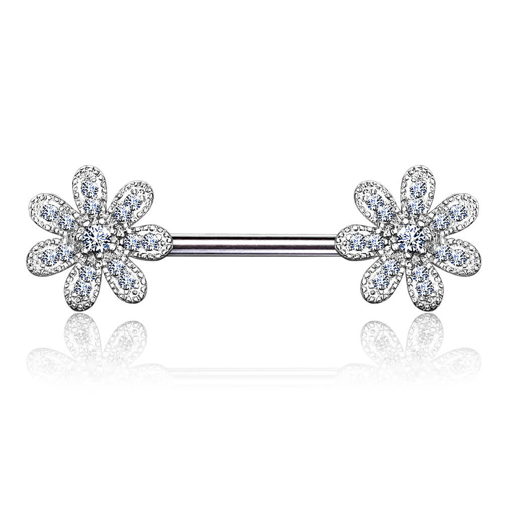 Piercing Capezzolo Fiore di zirconi