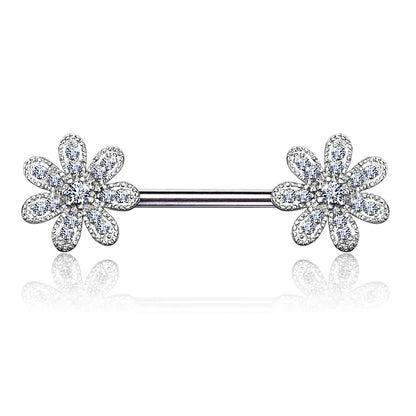 Piercing Capezzolo Fiore di zirconi