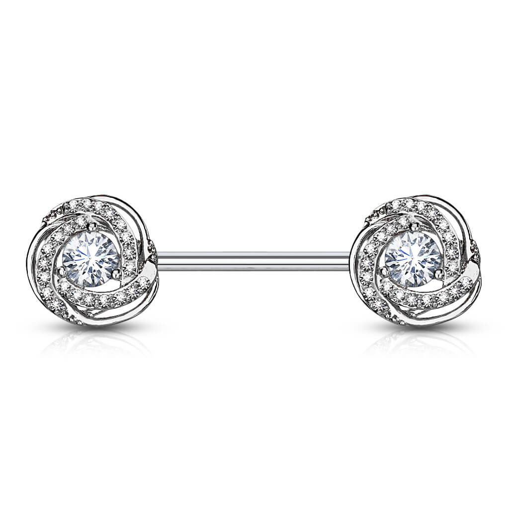 Nipple Piercing Rose Zirconia