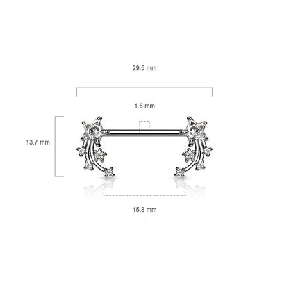 Téton Étoile Filante Argent