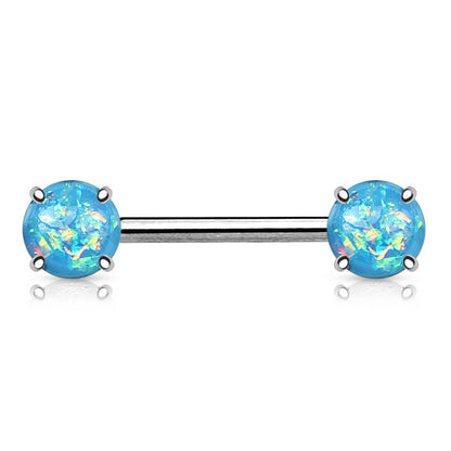 Nippelpiercing Opal Silber