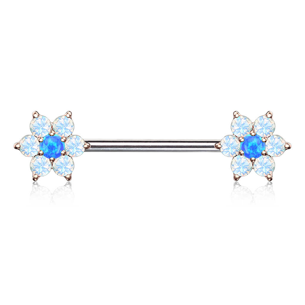 Nippelpiercing Blume Opal