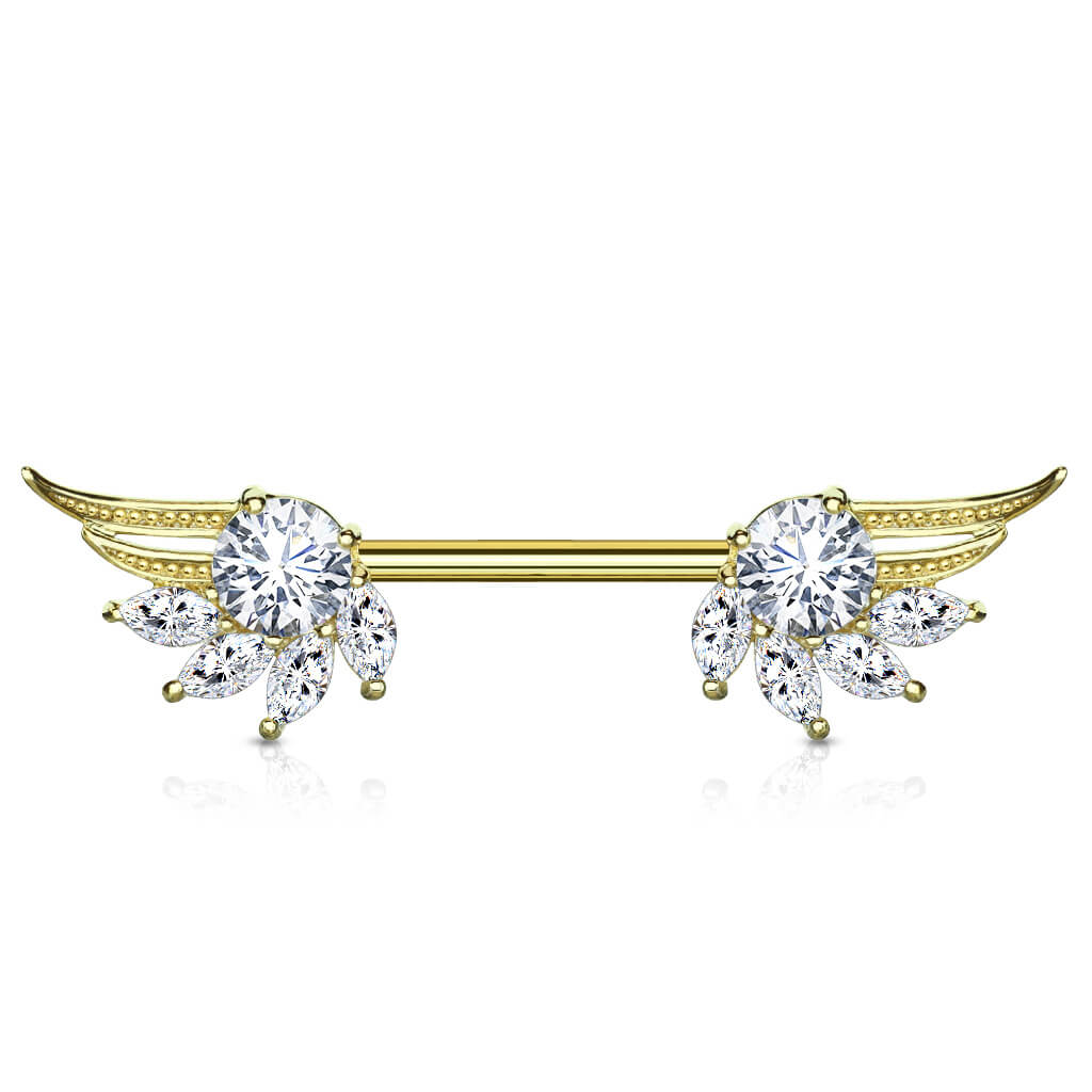 Nipple Piercing Angel Wings Zirconia