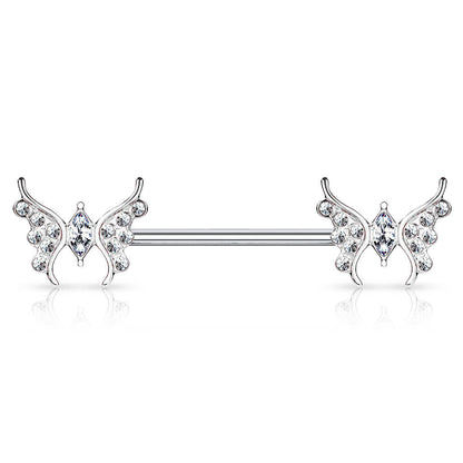 Nipple Piercing Butterfly Zirconia