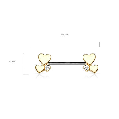 Nipple Piercing Heart Zirconia