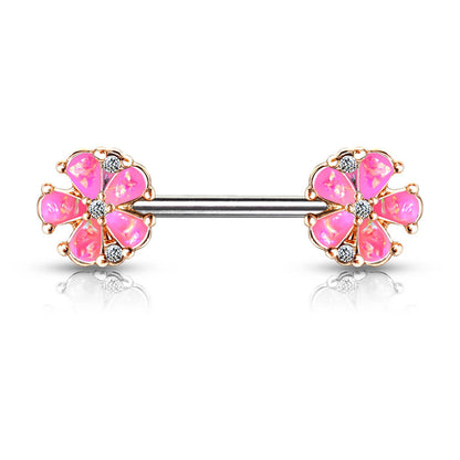 Nipple Piercing Flowers Opal