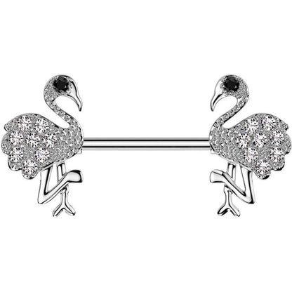 Nippelpiercing Flamingo Zirkonia