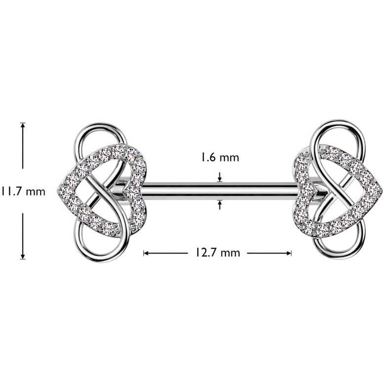 Barbell hollow heart and infinity