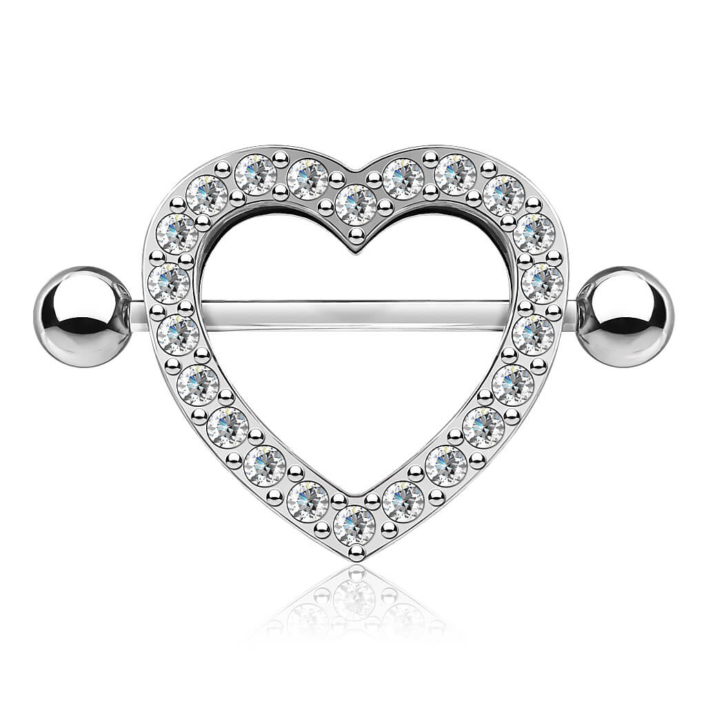 Nipple Piercing Heart Zirconia