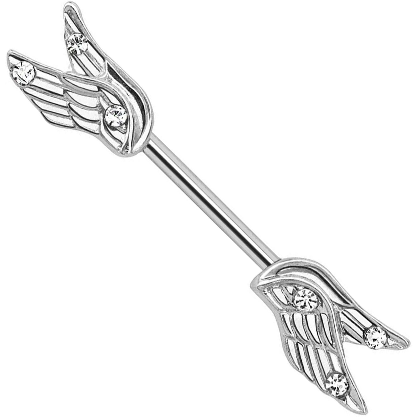 Nipple Piercing Wing Zirconia Silver