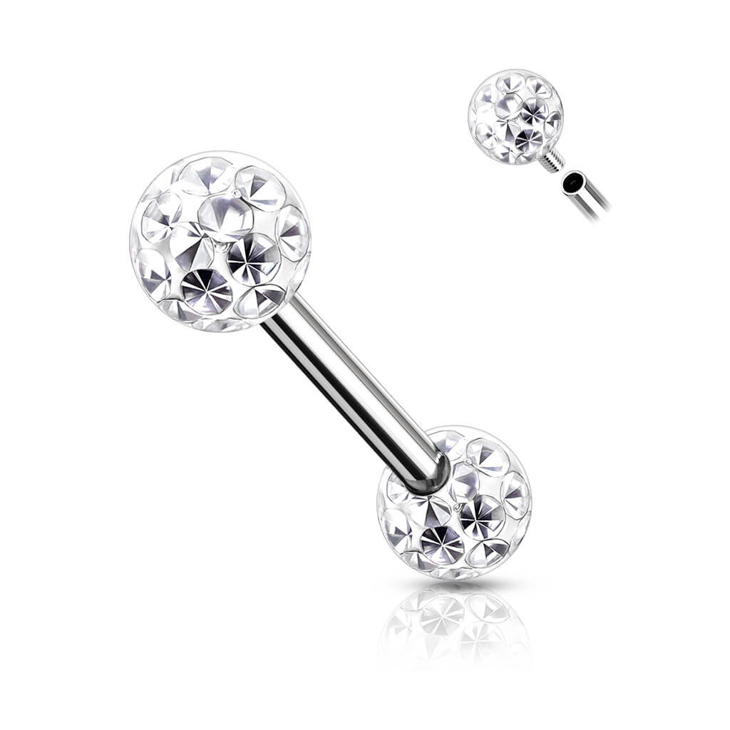 Nipple Piercing Ball Zirconia Internally Threaded