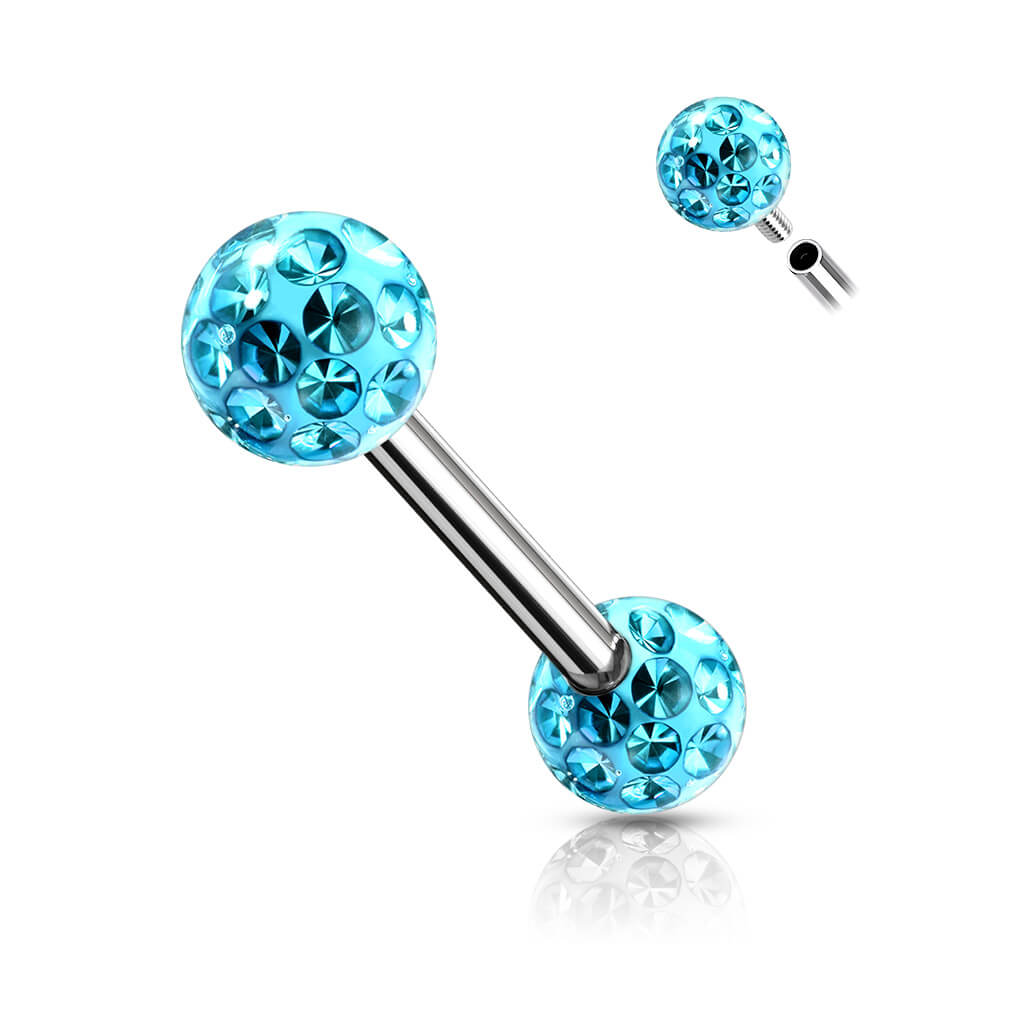 Nipple Piercing Ball Zirconia Internally Threaded