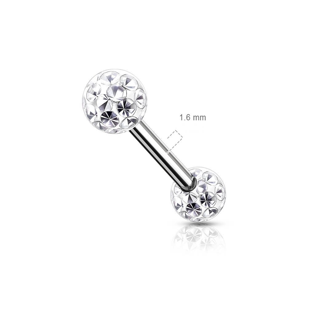 Nipple Piercing Ball Zirconia Internally Threaded