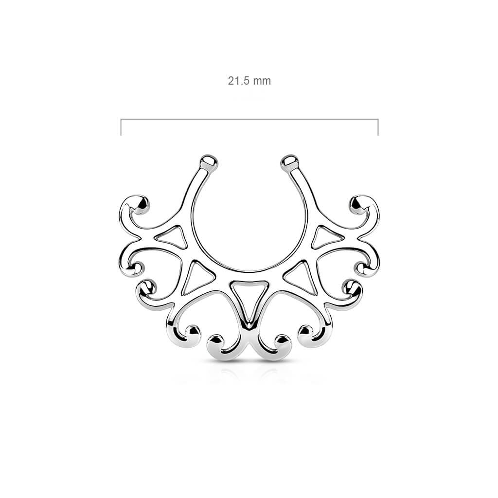 Faux Piercing Tétons Coeurs Tribaux Argent Pliable