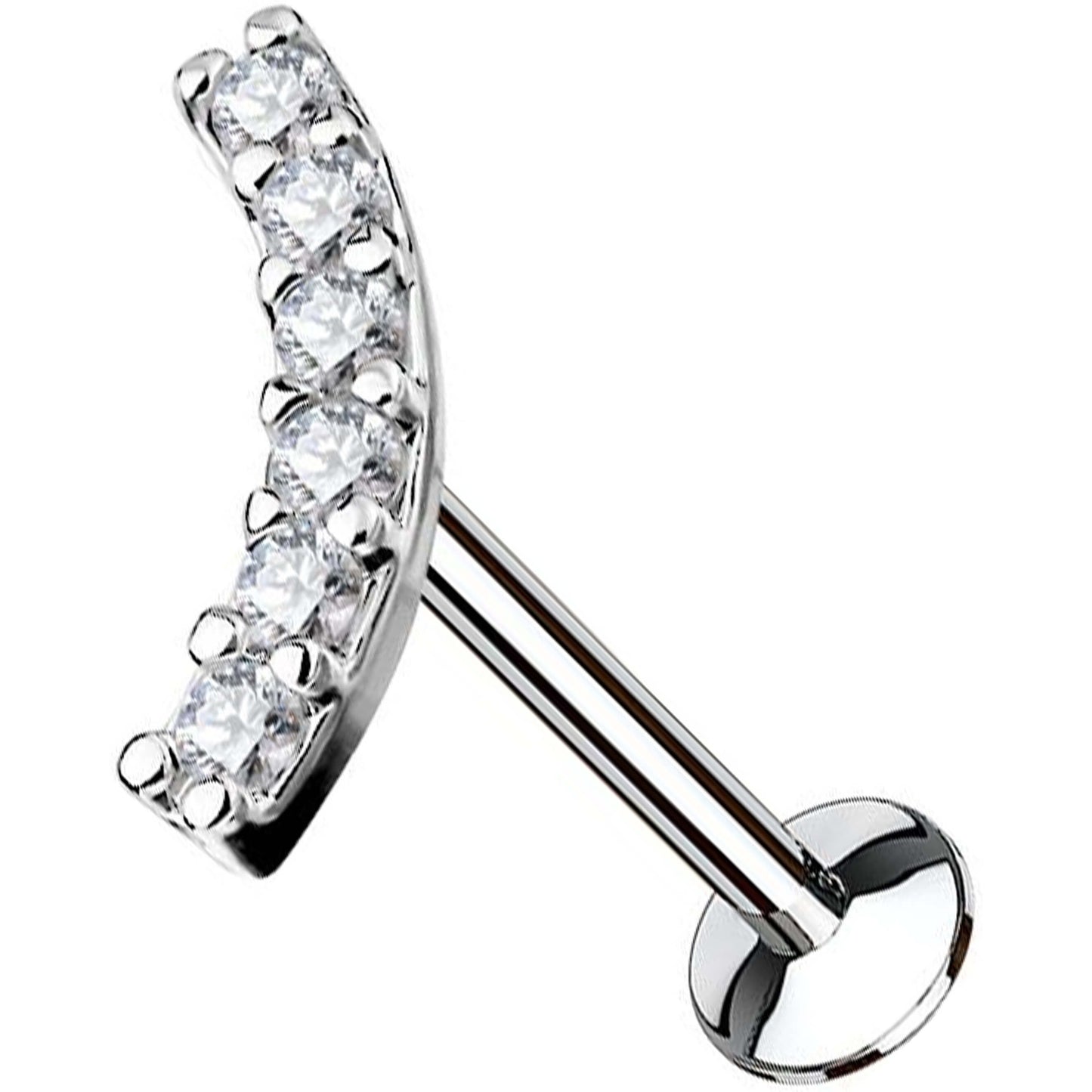 Labret Blume Zirkonia Innengewinde