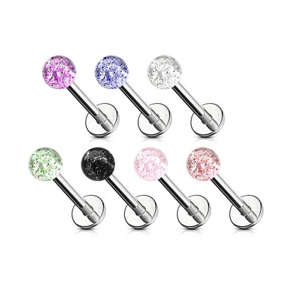 Labret Acrylic Glitter Ball