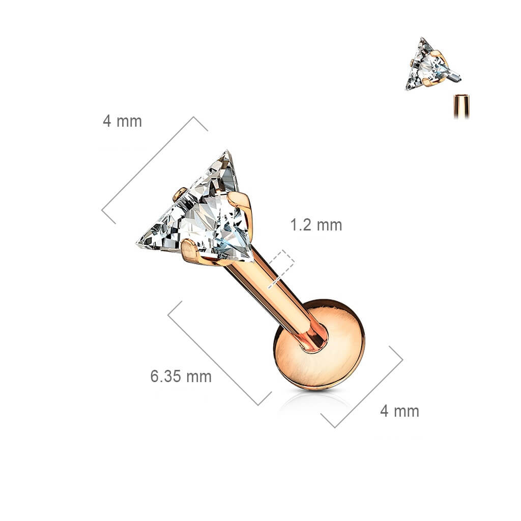 Circonita triángulo Rosca interna Labret