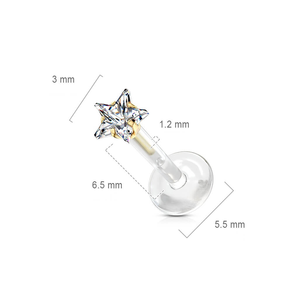 Labret Star Zirconia