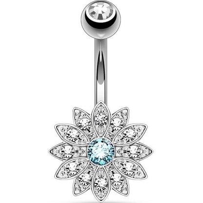 Piercing Nombril Fleur Zircone