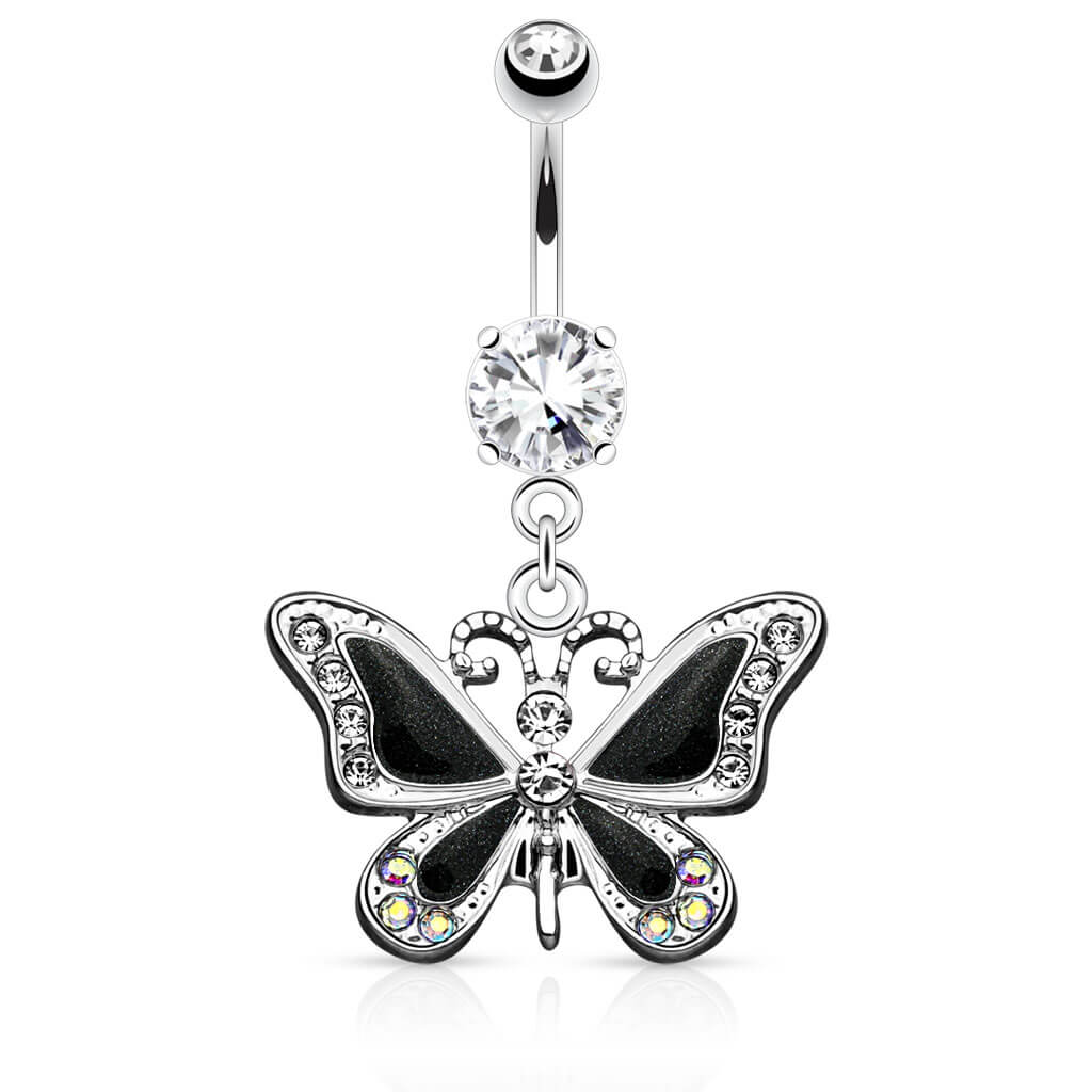 Bauchnabelpiercing Schmetterling beweglich Zirkonia