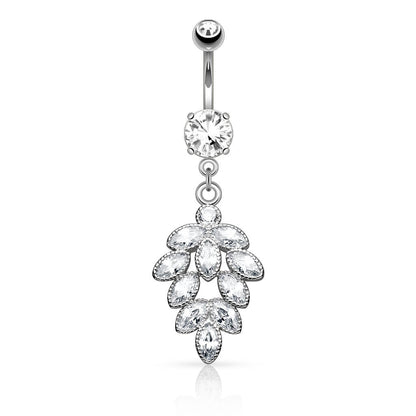 Belly Button Piercing Grapevine dangle Zirconia