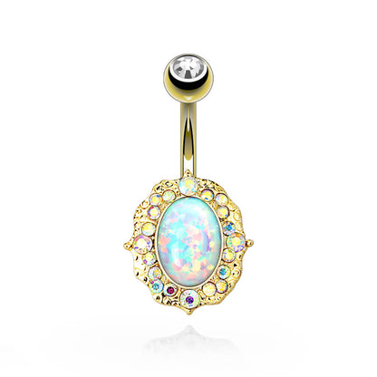 Bauchnabelpiercing Opal Oval Zirkonia