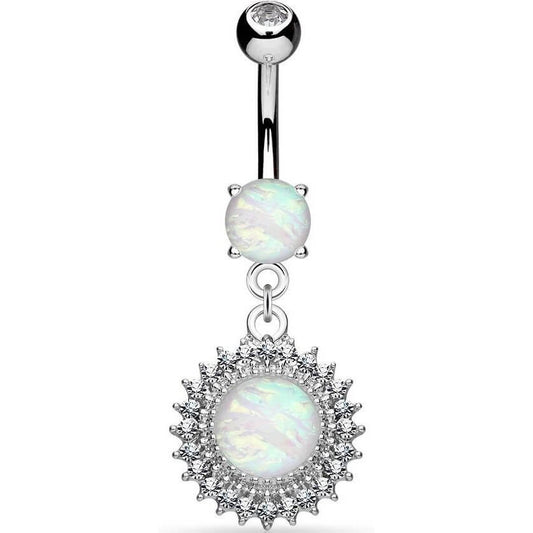 Bauchnabelpiercing Kugel beweglich Opal