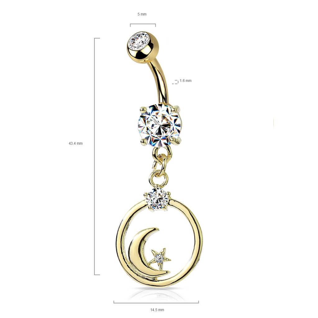 Bauchnabelpiercing Mond beweglich Zirkonia