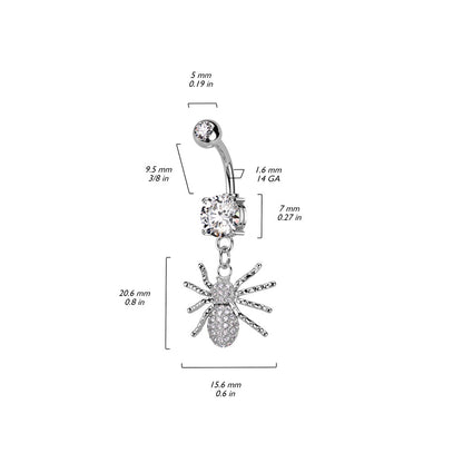 Piercing ombligo Araña circonita