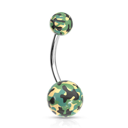 Belly Button Piercing Camouflage acrylic