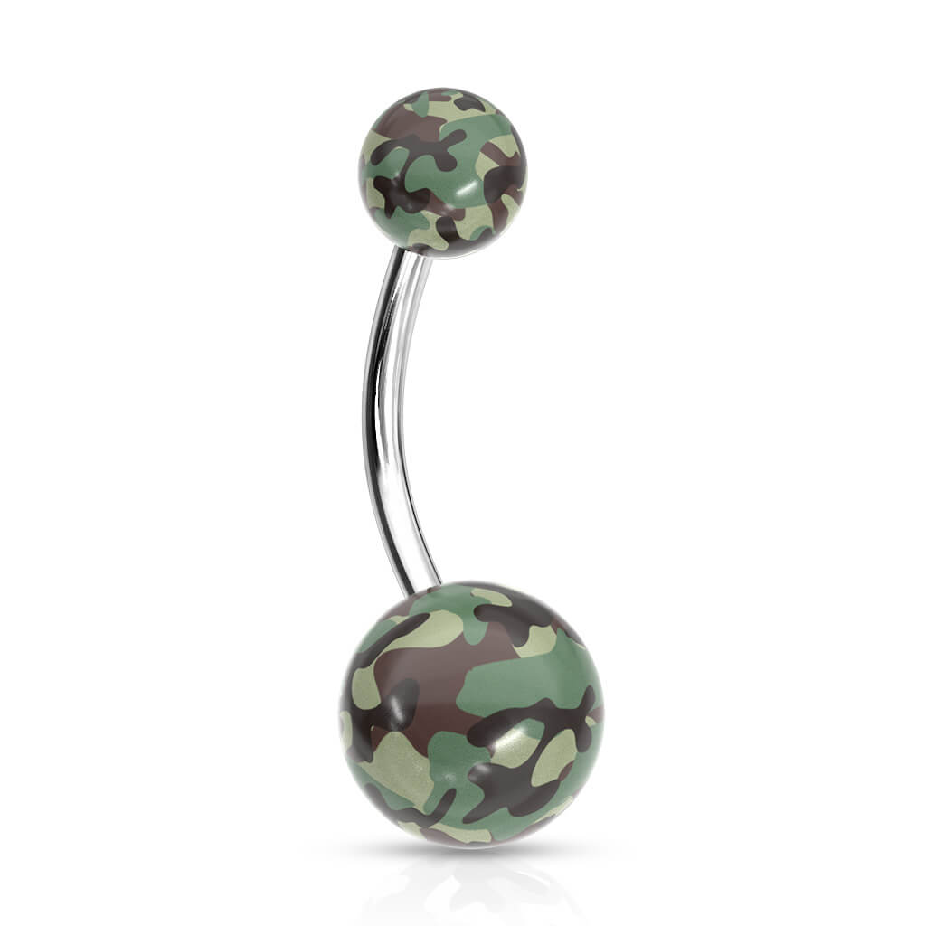 Belly Button Piercing Camouflage acrylic