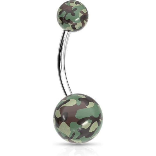 Piercing ombligo Acrílico camuflaje