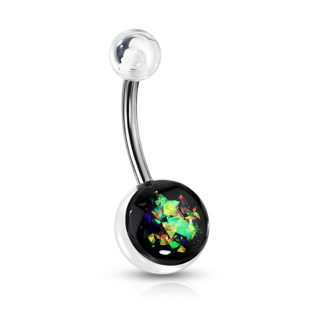 Bauchnabelpiercing Opal Silber