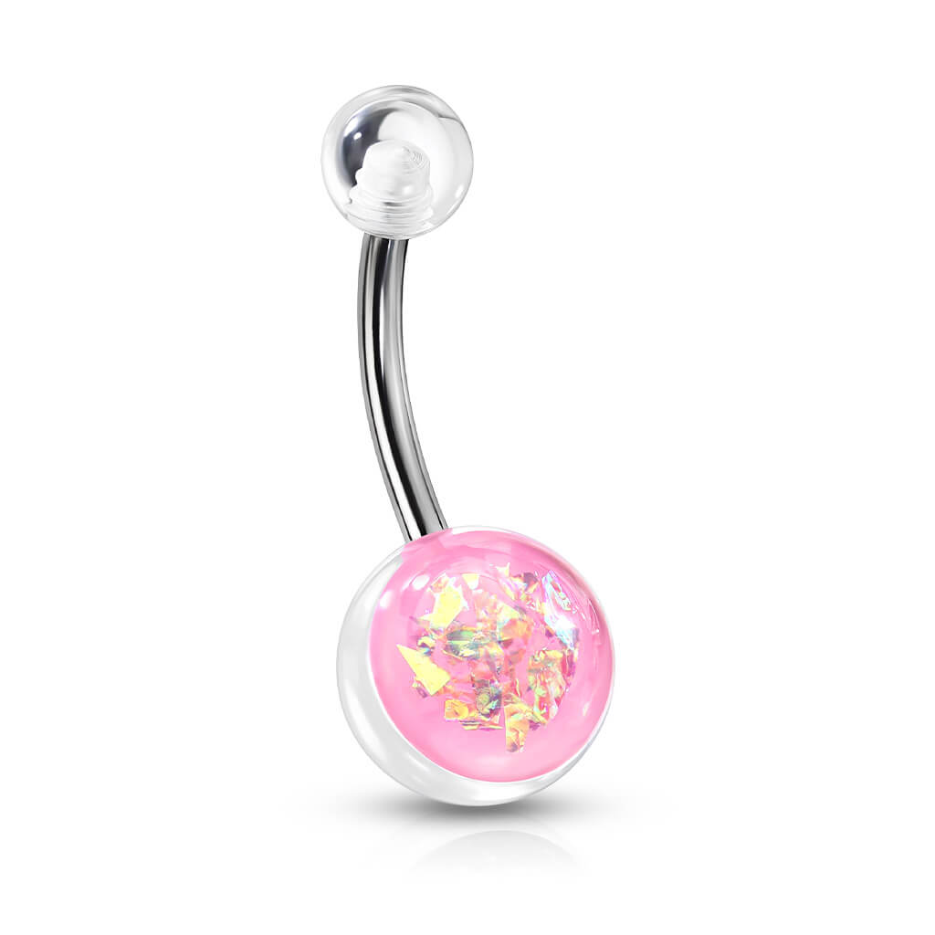 Bauchnabelpiercing Opal Silber