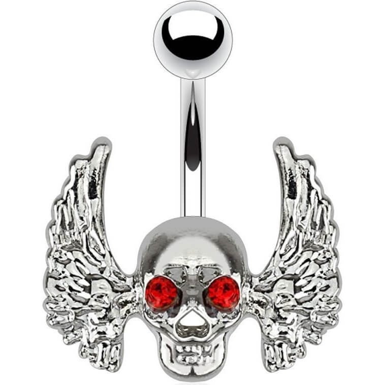 Piercing ombligo Calavera Circonita Plata