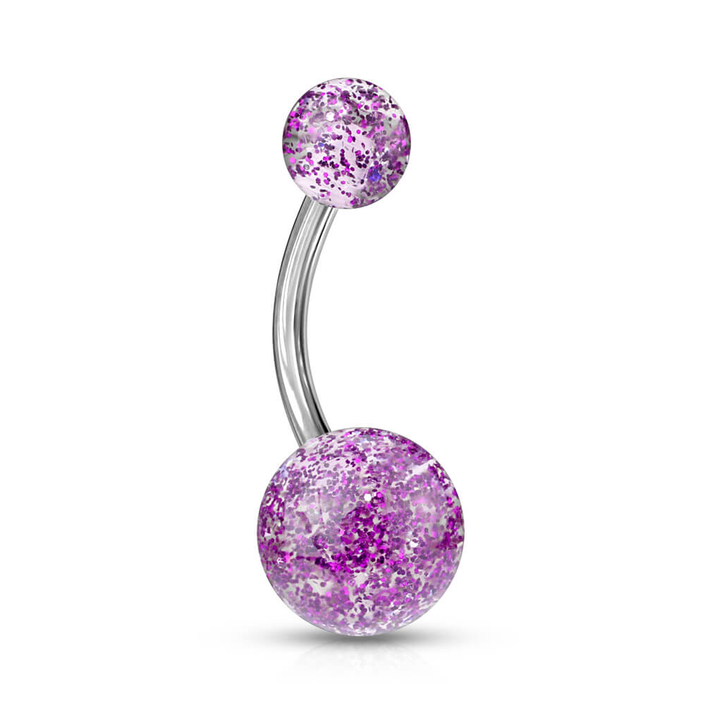 Piercing Ombelico Sfera acrilica ultra glitterata