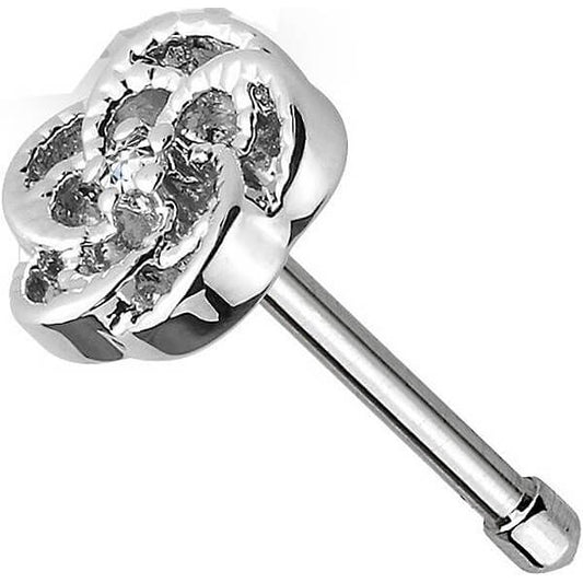 Nez Clou à Nez Fleur Zircone Argent