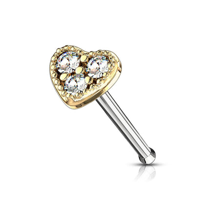 Nose Stud Heart Zirconia