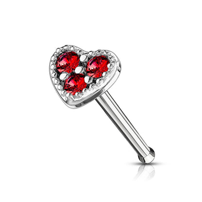 Nose Stud Heart Zirconia