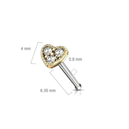 Nose Stud Heart Zirconia