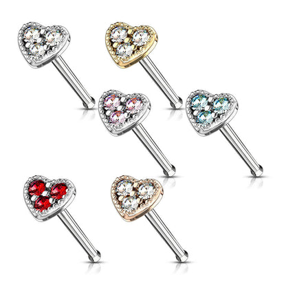 Nose Stud Heart Zirconia