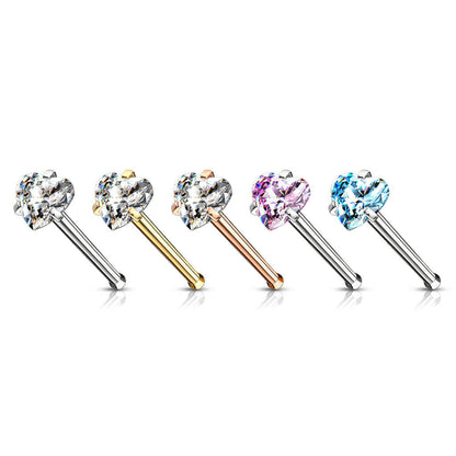 Nose Stud Heart Zirconia