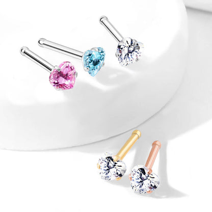 Nose Stud Heart Zirconia