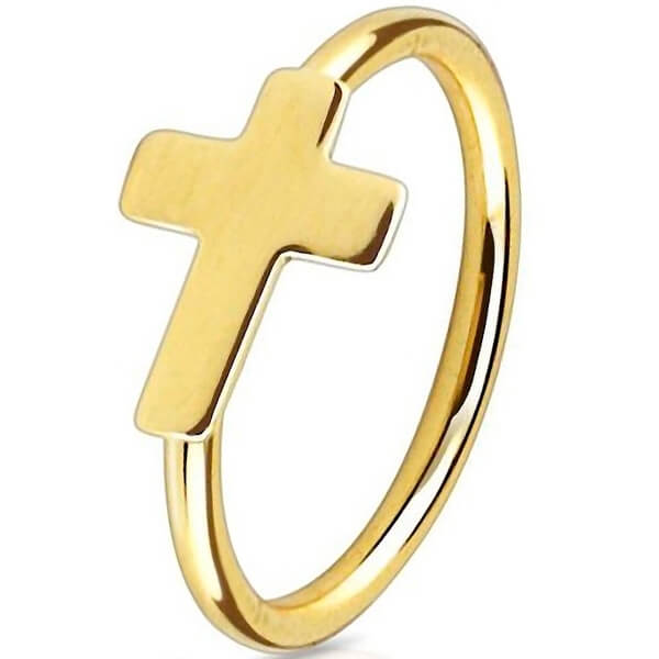 Ring Kreuz PVD Biegbar